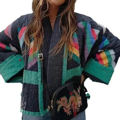 Grace – Women's Winter Vintage Printed Loose Floral Cotton Coat Jacket