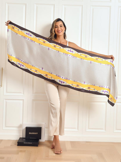 Kathleen – Luxurious Women's Long Scarf in Mulberry Silk