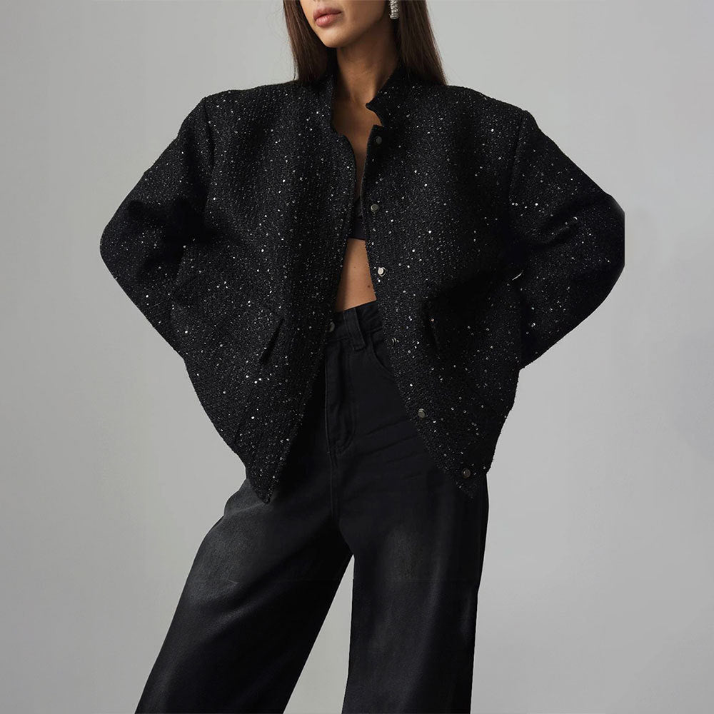 Angela – Gold Silk Sequin Jacket