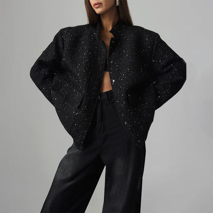 Angela – Gold Silk Sequin Jacket