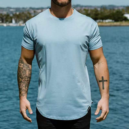 Ricky – Slim Fit Muscle Round Hem Short Sleeve Sports T-shirt