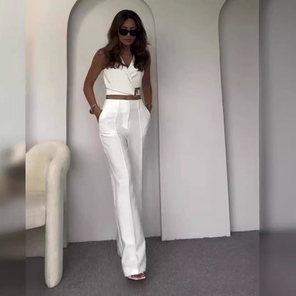 Anna – Stylish Sleeveless Vest with High Waist Pants