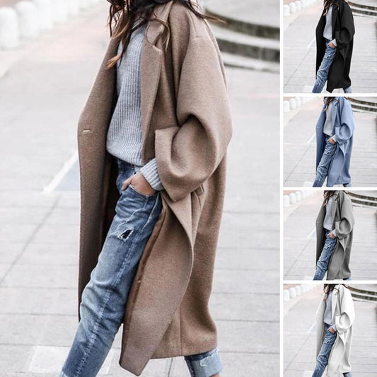 Natasha – Casual Long Jacket with Pockets