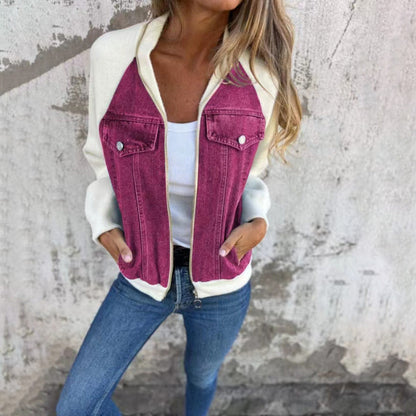 Shirley – Fashion Denim Patchwork Jacket