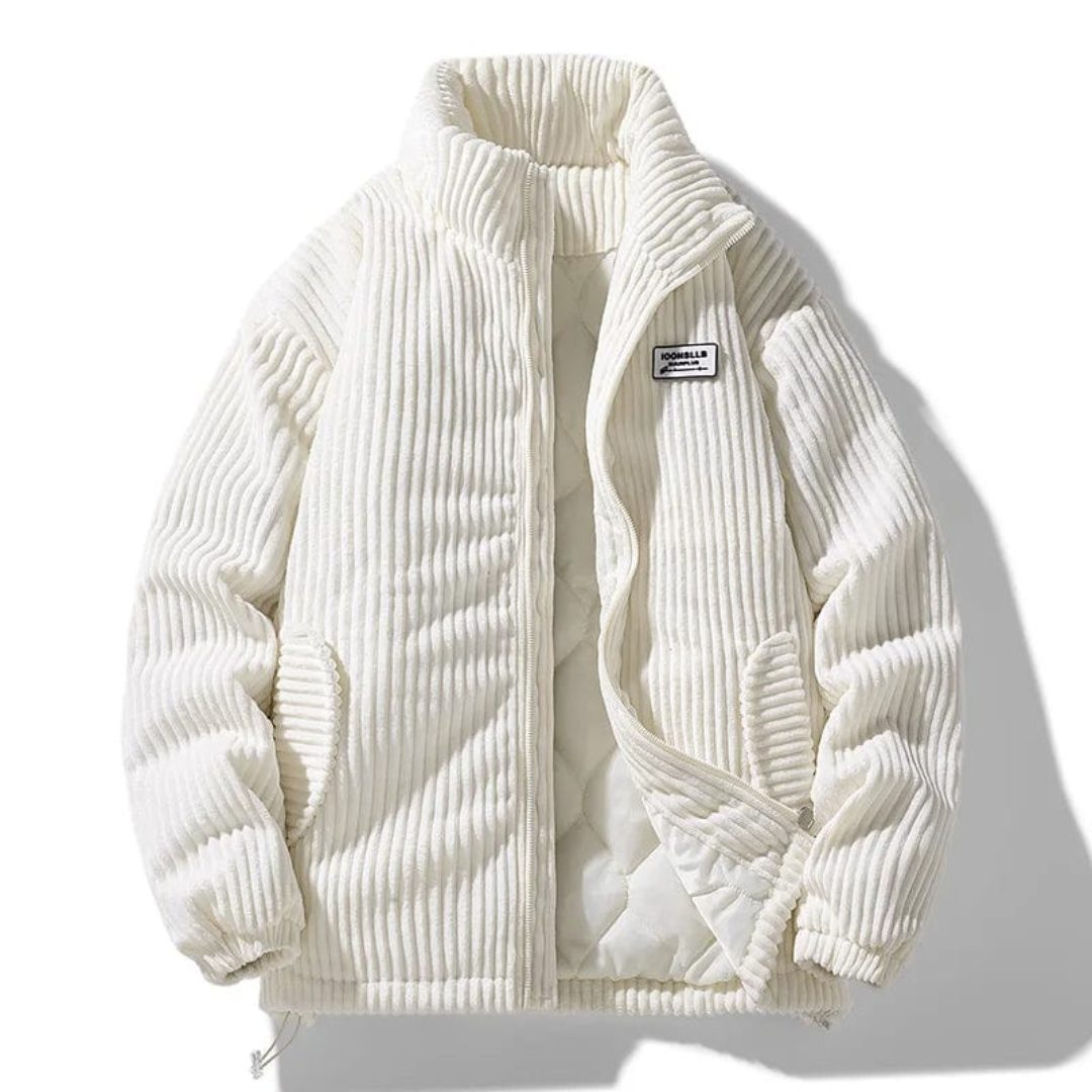 Men's Corduroy Puffer Jacket – Casual Winter Outerwear with Modern Fit
