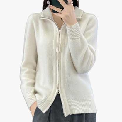 Women's Classic Zip-Up Cardigan Sweater – Versatile Everyday Layer