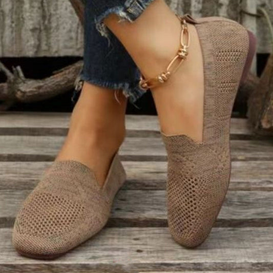 Christine – Square Toe Flat Bottom Casual Shoes