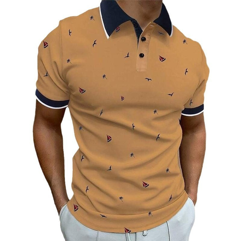 Calvin – Short Sleeve Sailboat Print Street Style T-Shirt