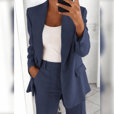 Nicole – Fashion Polo Collar Slim-fit Cardigan Suit Jacket
