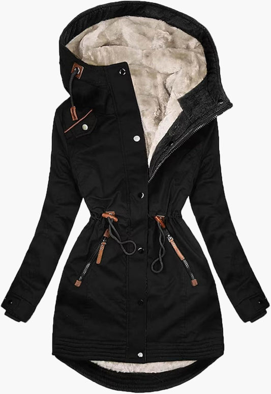 Women's Winter Parka with Faux Fur Hood – Cozy Outdoor Fashion Coat