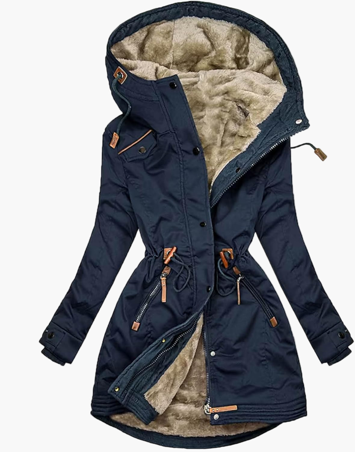 Women's Winter Parka with Faux Fur Hood – Cozy Outdoor Fashion Coat