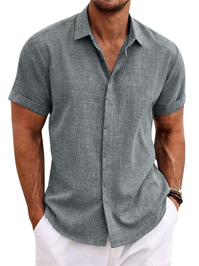 Bob – Men's Solid Color Loose Linen Short-sleeved T-shirt