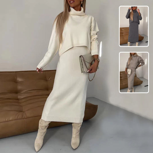 Rachael – 2-Piece Sweater Suit with Turtleneck and Sleeveless Long Dress