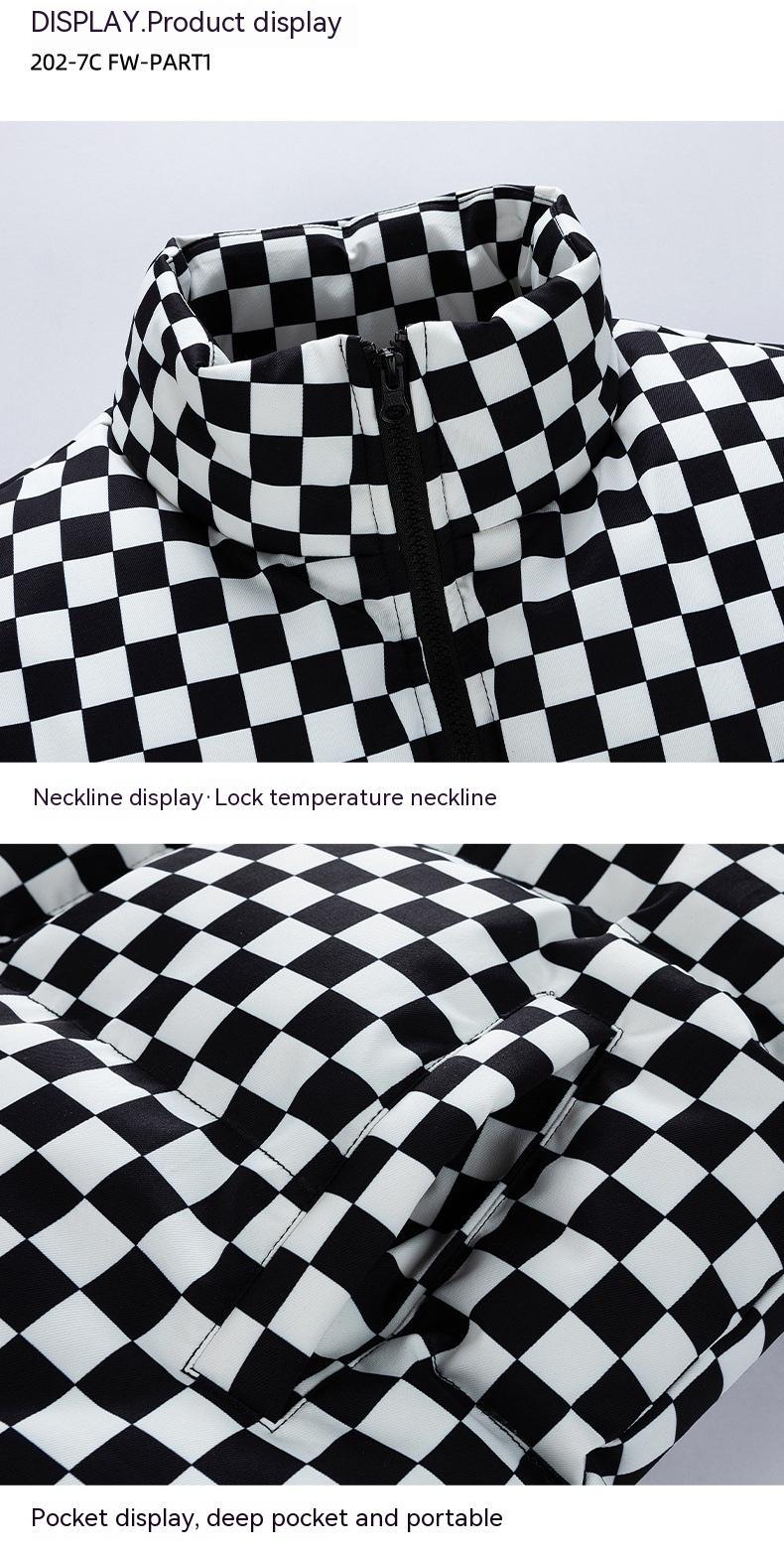 Bryan – Thick Warm Jacket with Chessboard Pattern