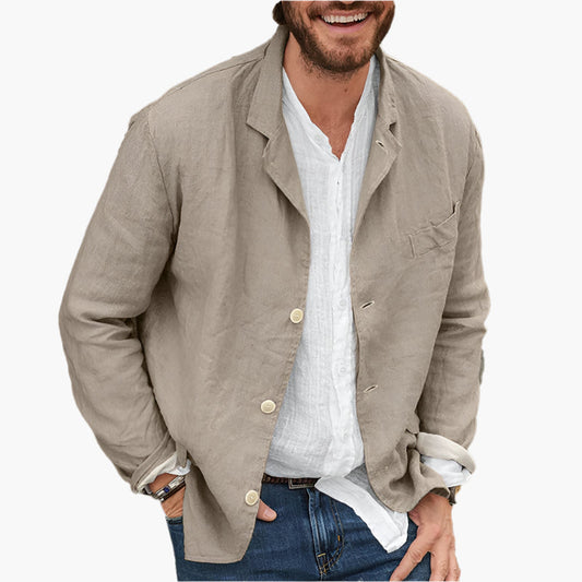 Men's Casual Linen Blazer Lightweight Breathable Smart Style