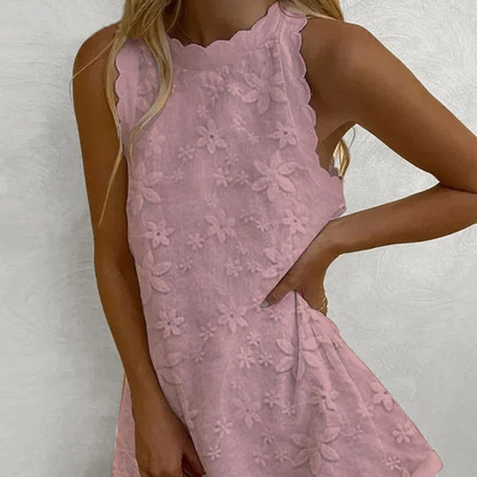 Sue – Casual Loose Ruffled Vest Dress