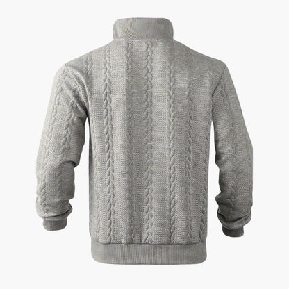Men's Half-Zip Cable Knit Sweater – Classic Warm Pullover for Everyday Style