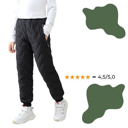 Children's Outdoor Winter Pants Fleece-Lined Waterproof Windproof Snow Trousers