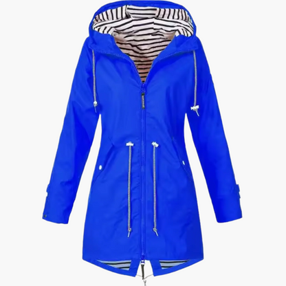 Women's Outdoor Waterproof Hooded Rain Jacket – Windproof Multi-Season Parka for Hiking & Travel