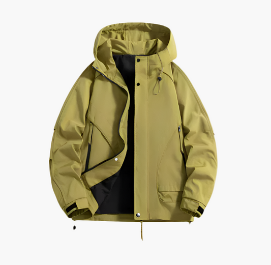 Men's Outdoor Waterproof Windbreaker Jacket Hooded Lightweight Shell