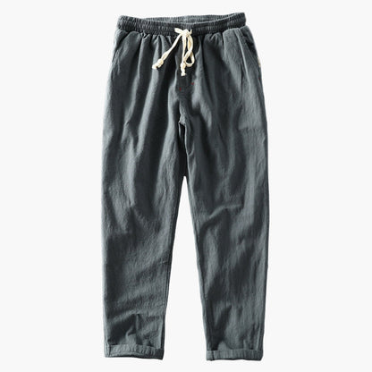 Men's Japan-Style Casual Drawstring Trousers for Travel and Everyday Wear