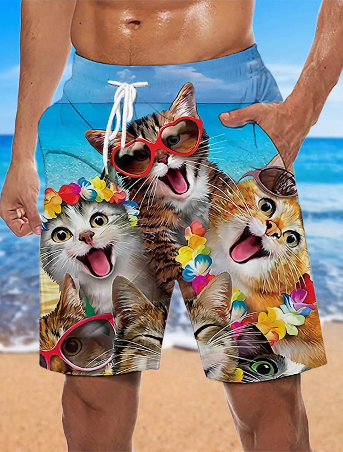 Kevin – Loose Beach Pants with 3D Printed Pattern