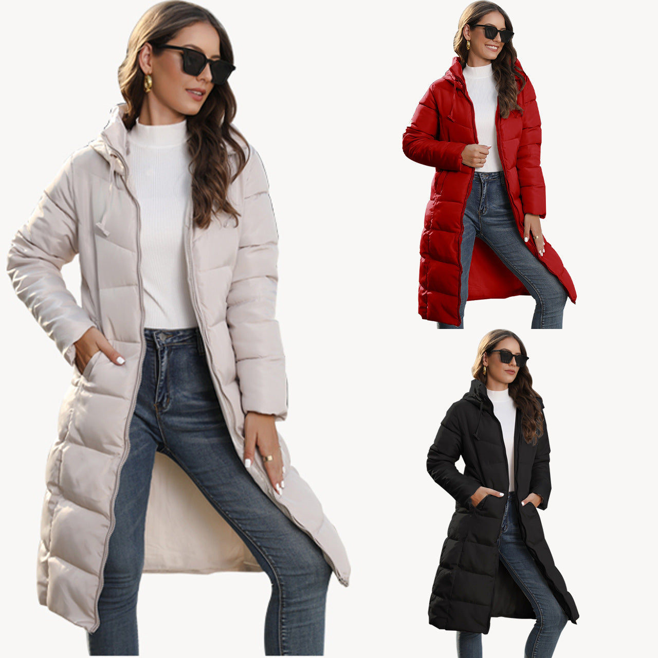 Hayley – Mid-Length Slim Fit Vegan Cotton Padded Jacket