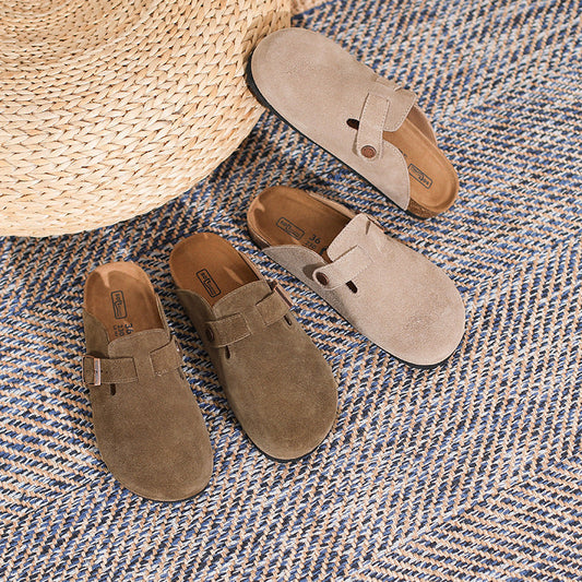 Danielle – French Retro Closed Toe Half Slippers