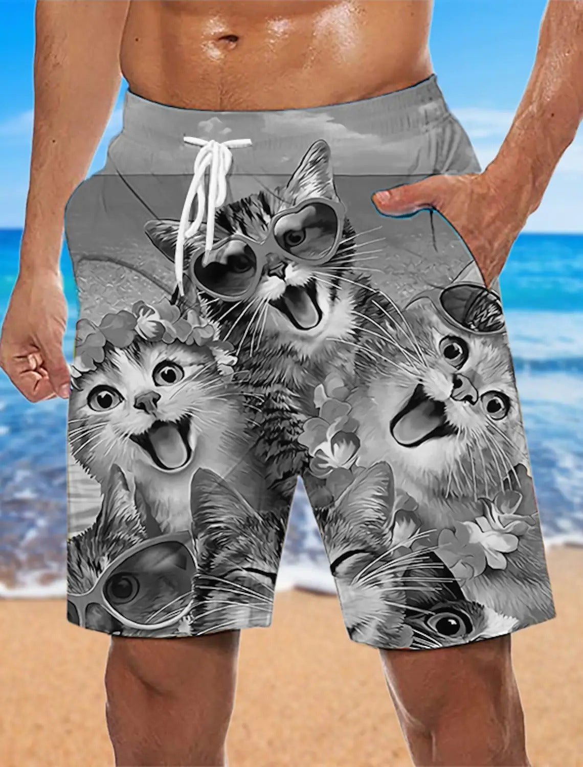 Kevin – Loose Beach Pants with 3D Printed Pattern