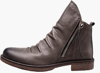 Men's Classic Ankle Boots with Side Zip – Sleek Urban Style & Everyday Comfort