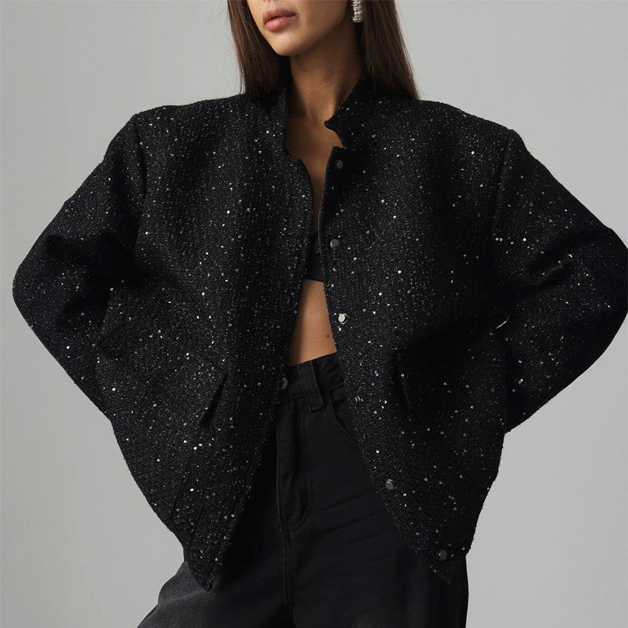 Angela – Gold Silk Sequin Jacket