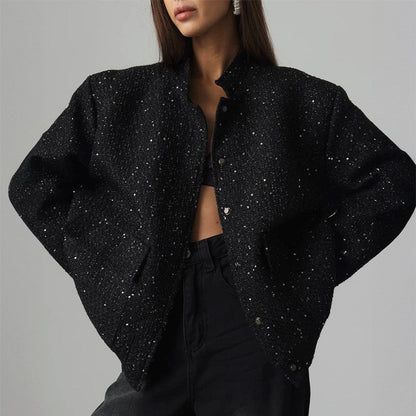 Angela – Gold Silk Sequin Jacket