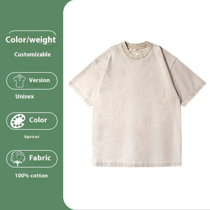 Jim – Loose Cotton Washed T-shirt with Drop-Shoulder