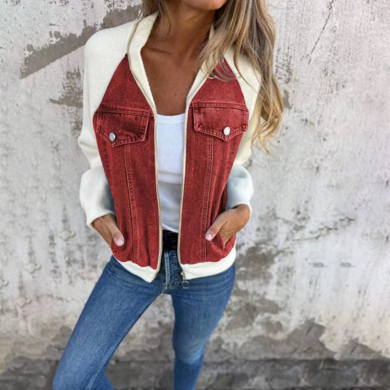 Shirley – Fashion Denim Patchwork Jacket