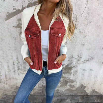 Shirley – Fashion Denim Patchwork Jacket