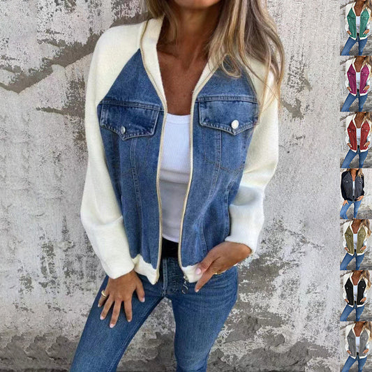 Shirley – Fashion Denim Patchwork Jacket