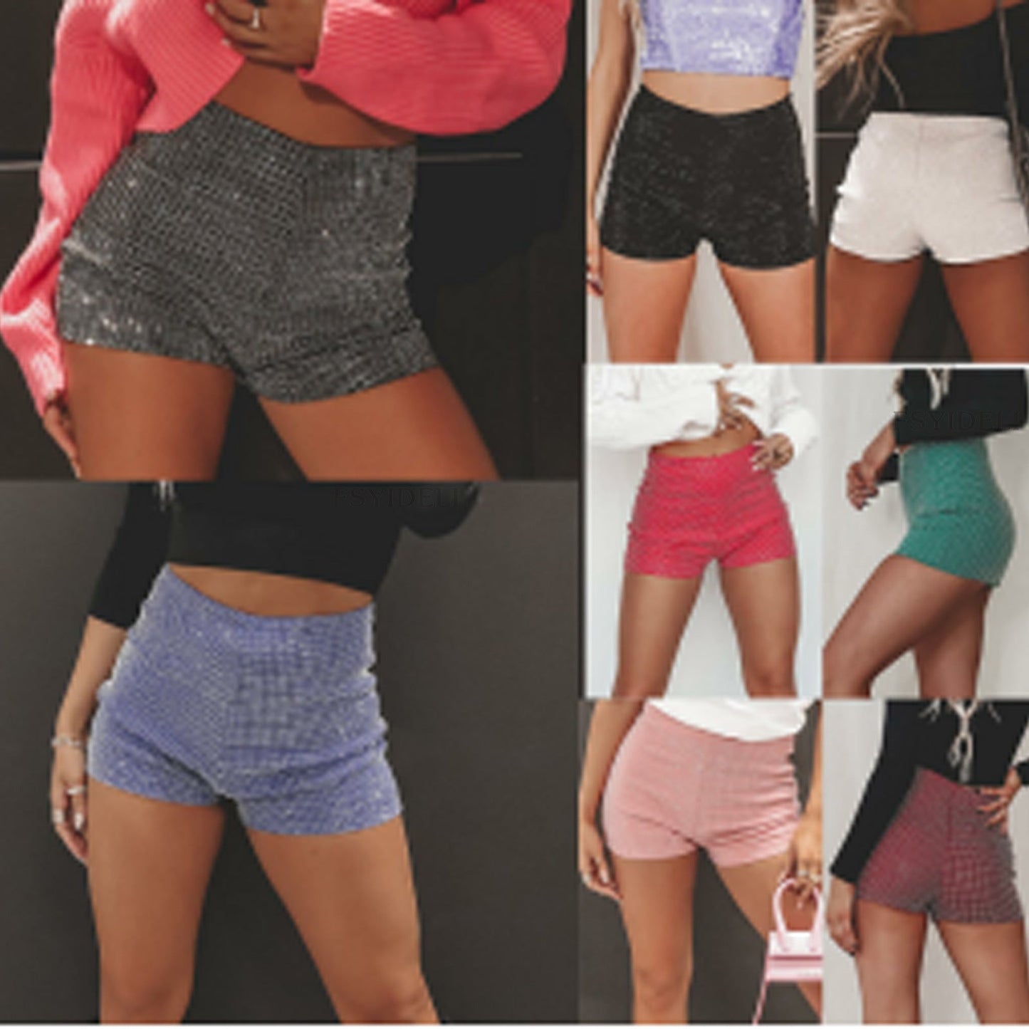 Laura – Shiny High Waist Shorts