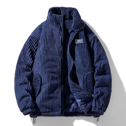 Men's Corduroy Puffer Jacket – Casual Winter Outerwear with Modern Fit