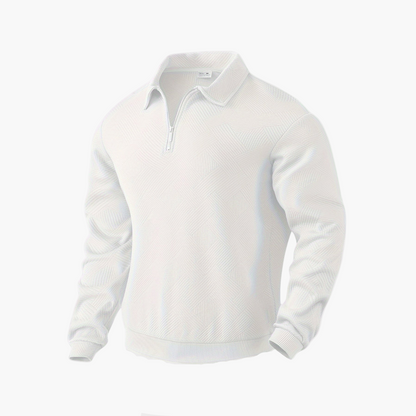 Men's Quarter-Zip Geometric Pattern Casual Sweater – Vintage-Inspired Relaxed Fit Pullover