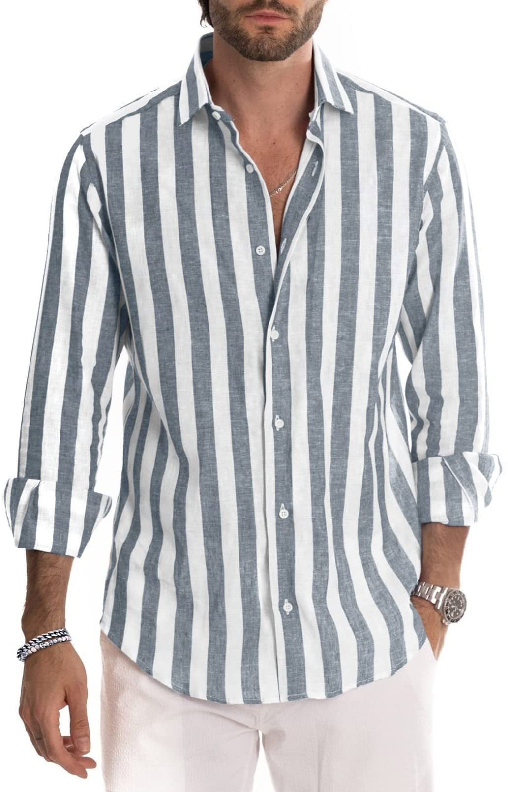 Leah – Loose Polo Collar Striped Shirt