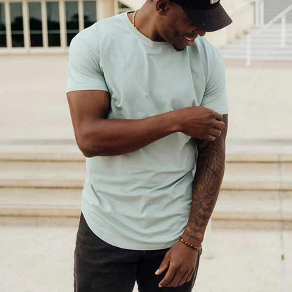 Ricky – Slim Fit Muscle Round Hem Short Sleeve Sports T-shirt