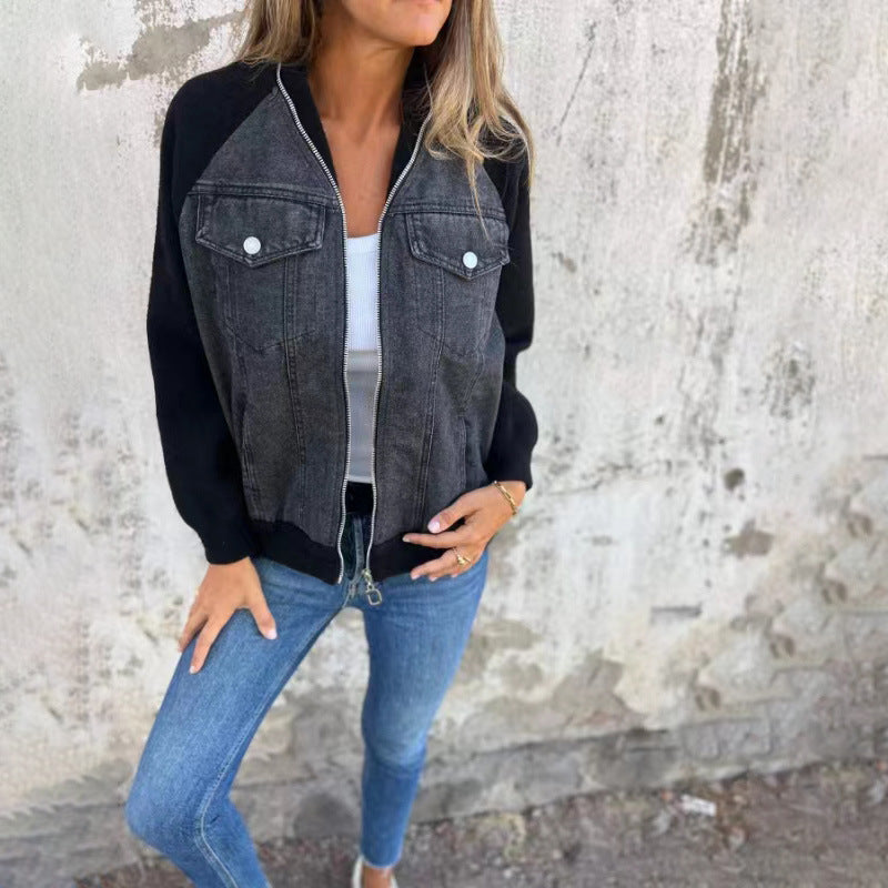Shirley – Fashion Denim Patchwork Jacket