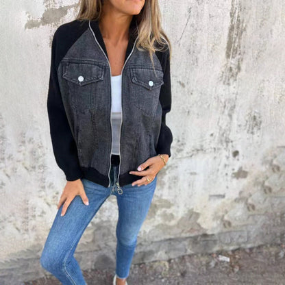 Shirley – Fashion Denim Patchwork Jacket