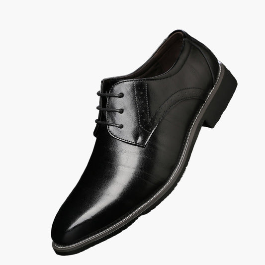 Men's Classic Dress Derby Shoes with Brogue Detailing for Business and Formal Events