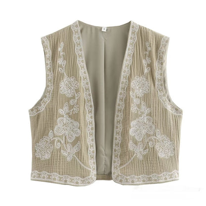 Jean – Stylish Casual Two-tone Embroidered Vest