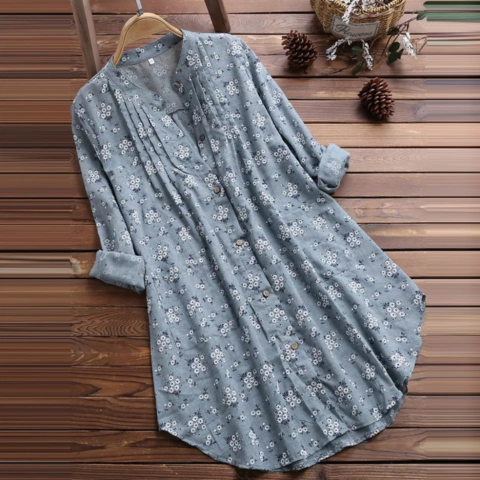 Heather – Summer Floral Plus Size Blouse M-5XL