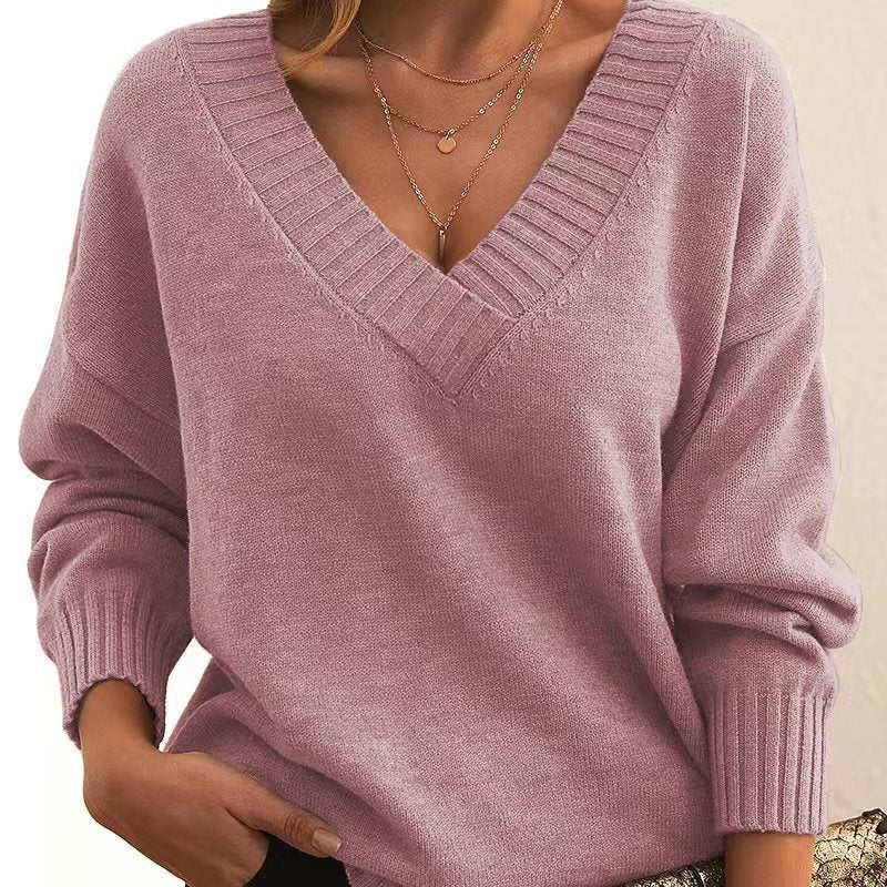 Melanie – Loose V-neck Casual Sweater