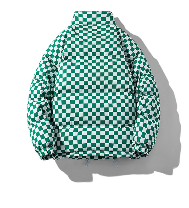 Bryan – Thick Warm Jacket with Chessboard Pattern