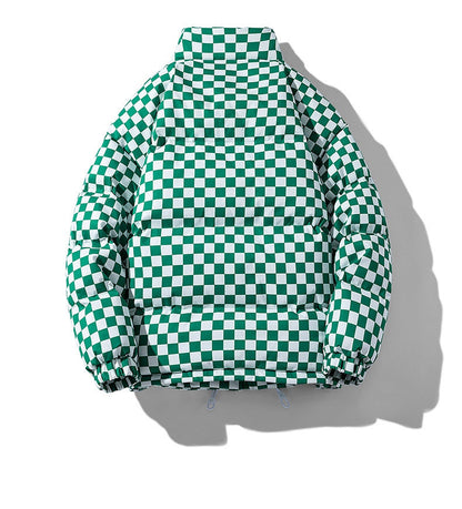 Bryan – Thick Warm Jacket with Chessboard Pattern