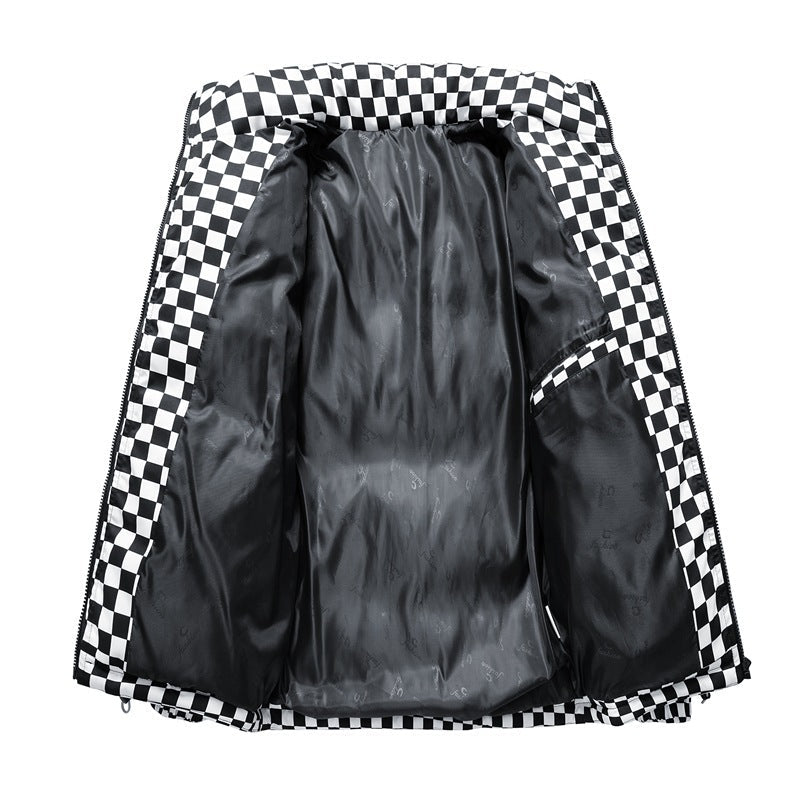 Bryan – Thick Warm Jacket with Chessboard Pattern